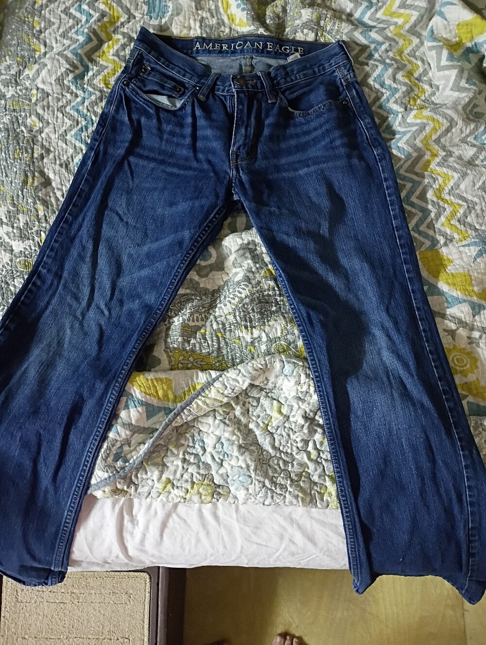 American Eagle Outfitters Men's Dark Blue Bootcut Jeans